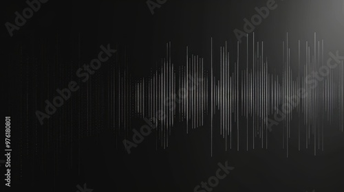 A digital representation of sound waves, visualized as a series of white lines on a dark background
