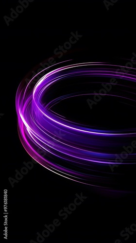 Purple Spiral on Black Background, Abstract Image, Texture, Pattern Background, Wallpaper, Cover and Screen for Smartphone, PC, Laptop, 9:16 and 16:9 Format