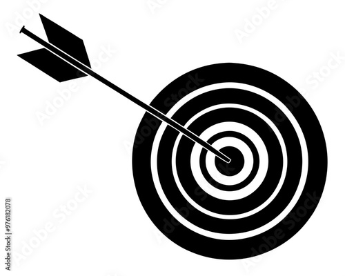 Target With Arrow silhouette vector icon