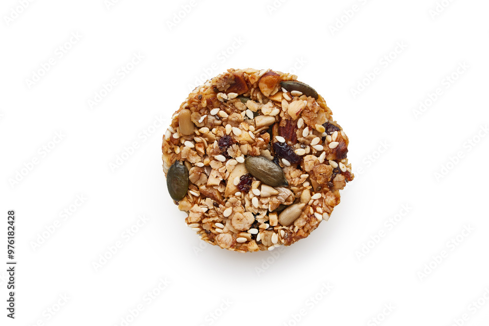 Granola biscuit cookie isolated on white background Granola biscuit cookie isolated on white background