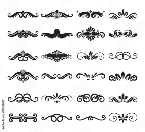 Luxury ornamental elements collection on white background
