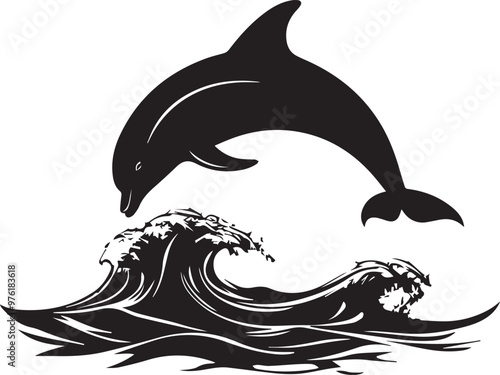 silhouette of a dolphin
