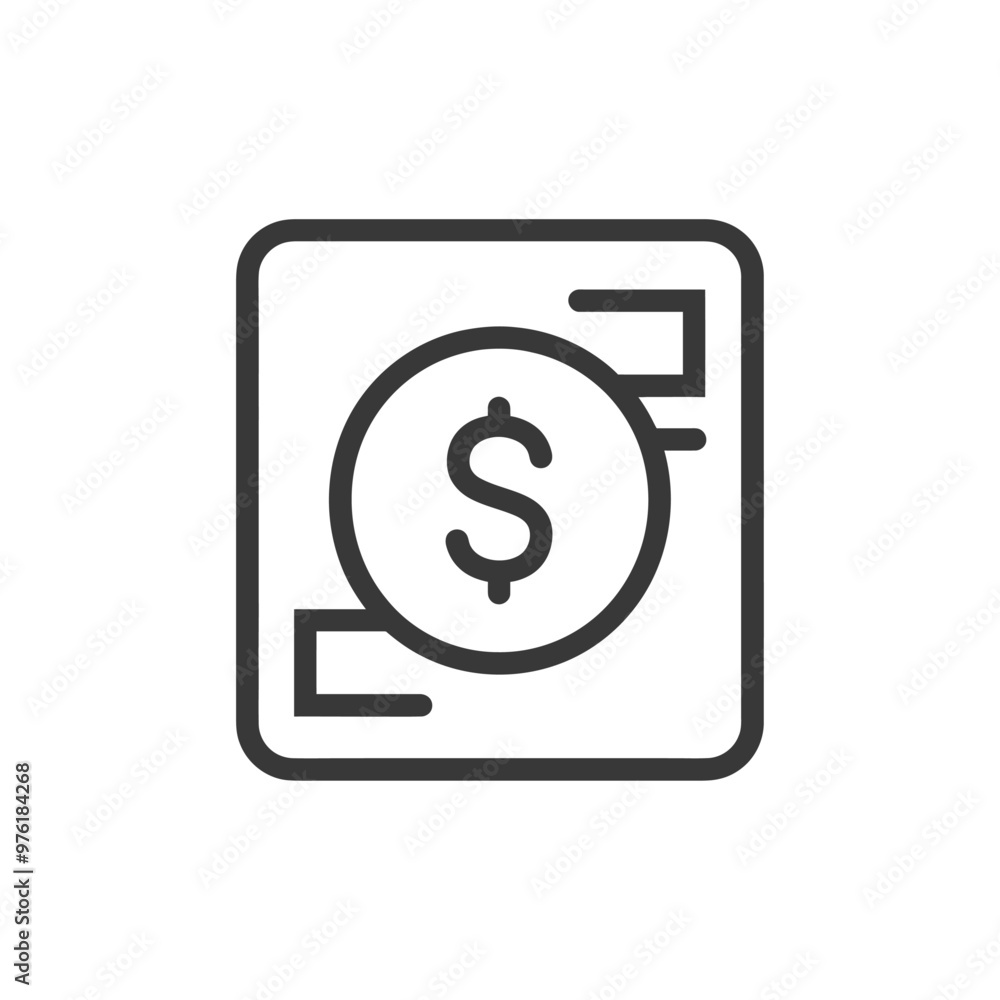 A Square with a Dollar Sign Inside and Lines on Each Side A Square with a Dollar Sign Inside and Lines on Each Side