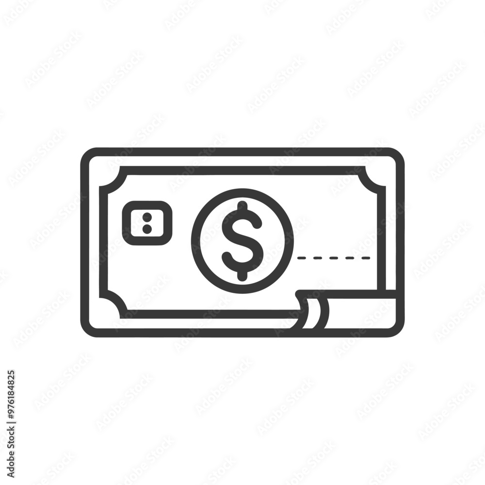 Line Art Illustration of a US Dollar Bill Line Art Illustration of a US Dollar Bill