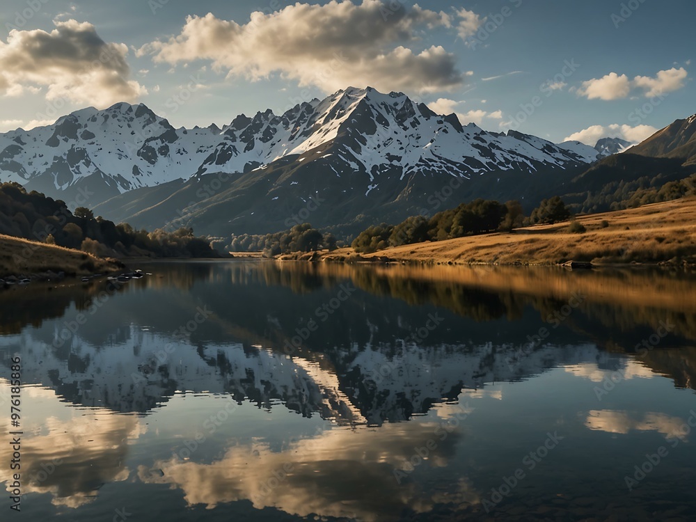 Reflection in the Pyrenees. Reflection in the Pyrenees.