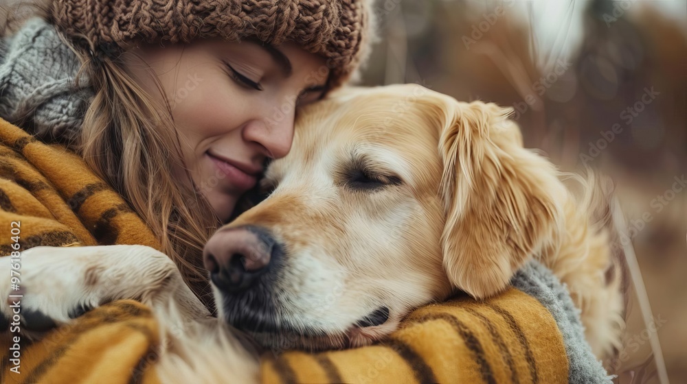 young woman hugging her dog closeup living with pet mindfulness and friendship concept heartwarming portrait young woman hugging her dog closeup living with pet mindfulness and friendship concept heartwarming portrait