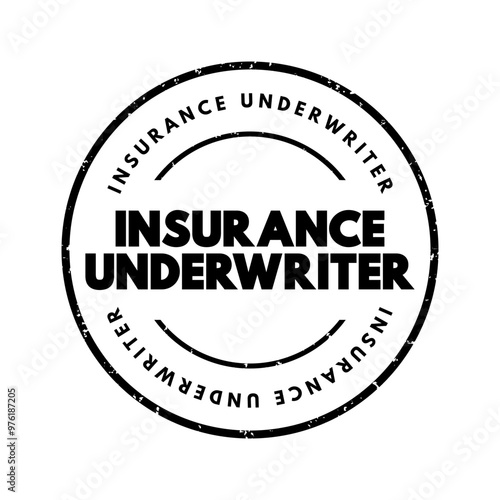 Insurance Underwriter - professional who evaluate and analyze the risks involved in insuring people and assets, text concept stamp