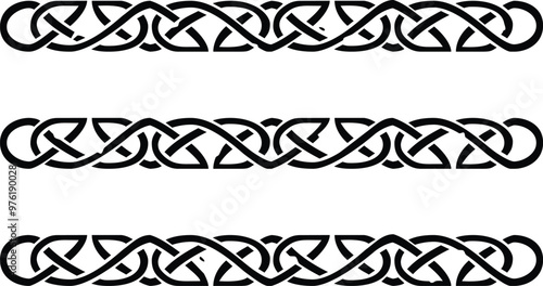 Seamless Celtic Knot Border Set
