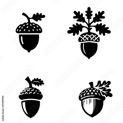 acorn icon, acorn silhouette, acorn vector, acorn illustration