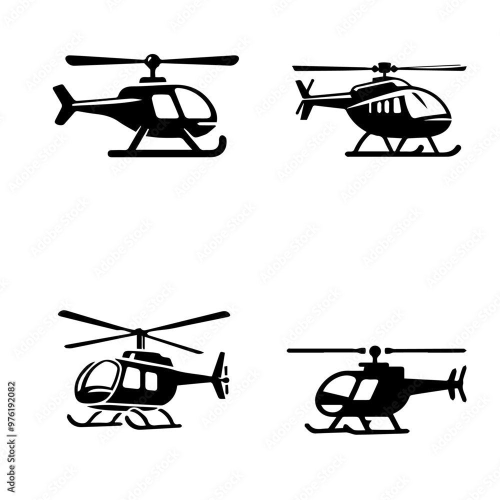 helicopter icon, helicopter silhouette, black helicopter on white background helicopter icon, helicopter silhouette, black helicopter on white background