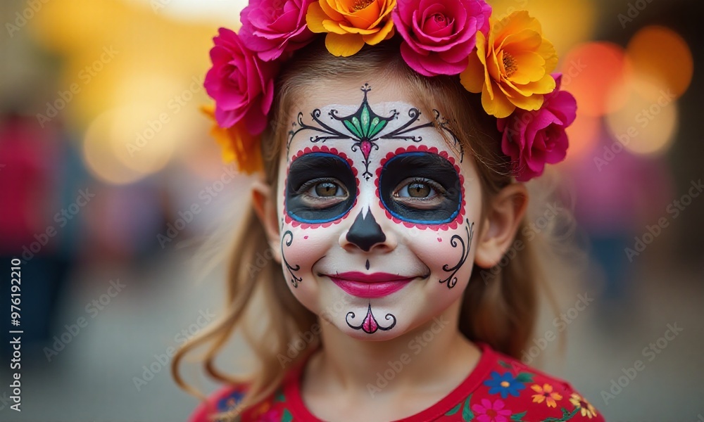 child, face paint, sugar skull, Day of the Dead child, face paint, sugar skull, Day of the Dead