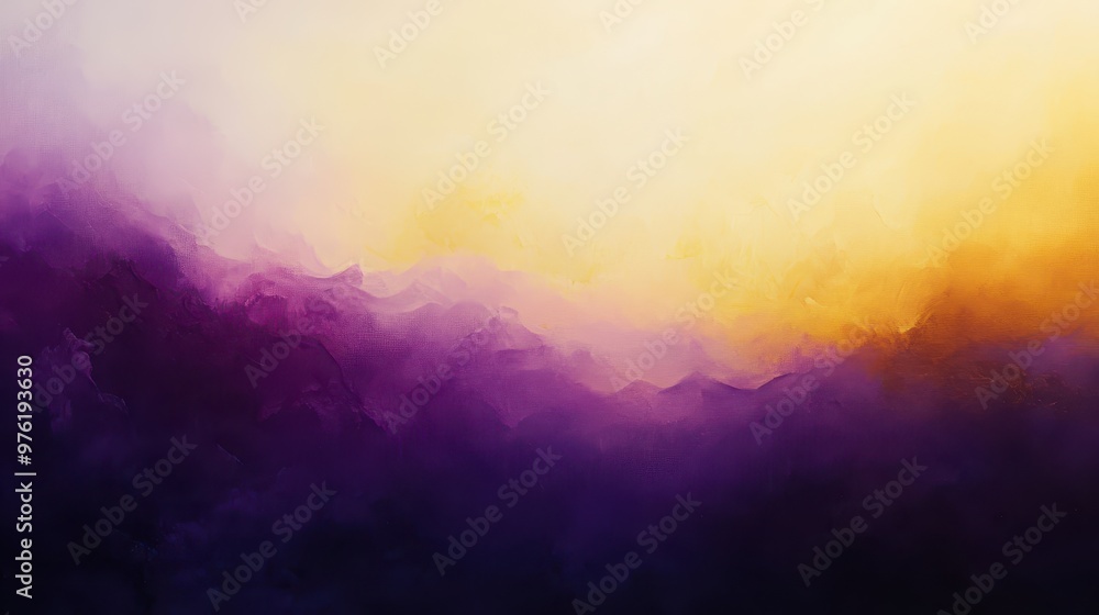Ethereal Transformation - Abstract Gradient from Deep Purples to Light Yellows Representing Emotional Growth and Change Ethereal Transformation - Abstract Gradient from Deep Purples to Light Yellows Representing Emotional Growth and Change