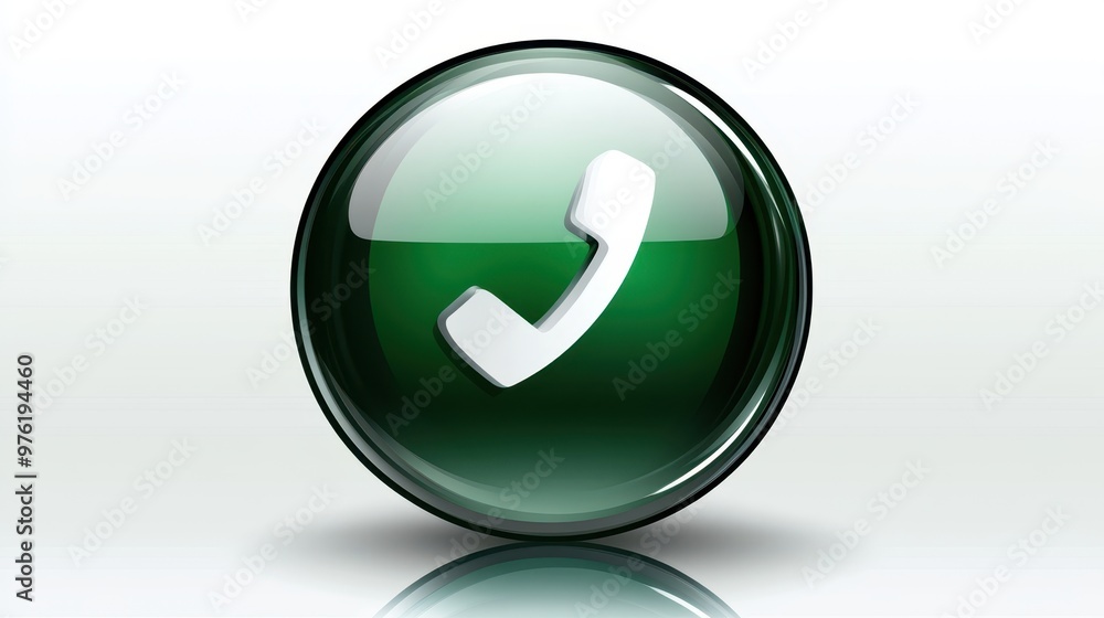 a green phone icon with a white phone call button a green phone icon with a white phone call button