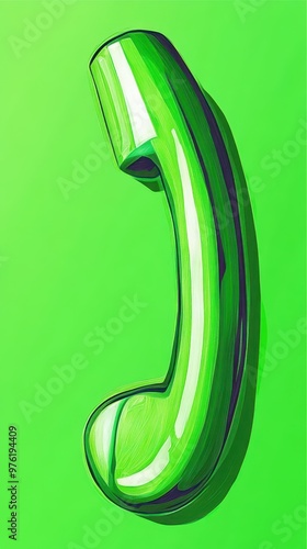 a green phone on a green background photo