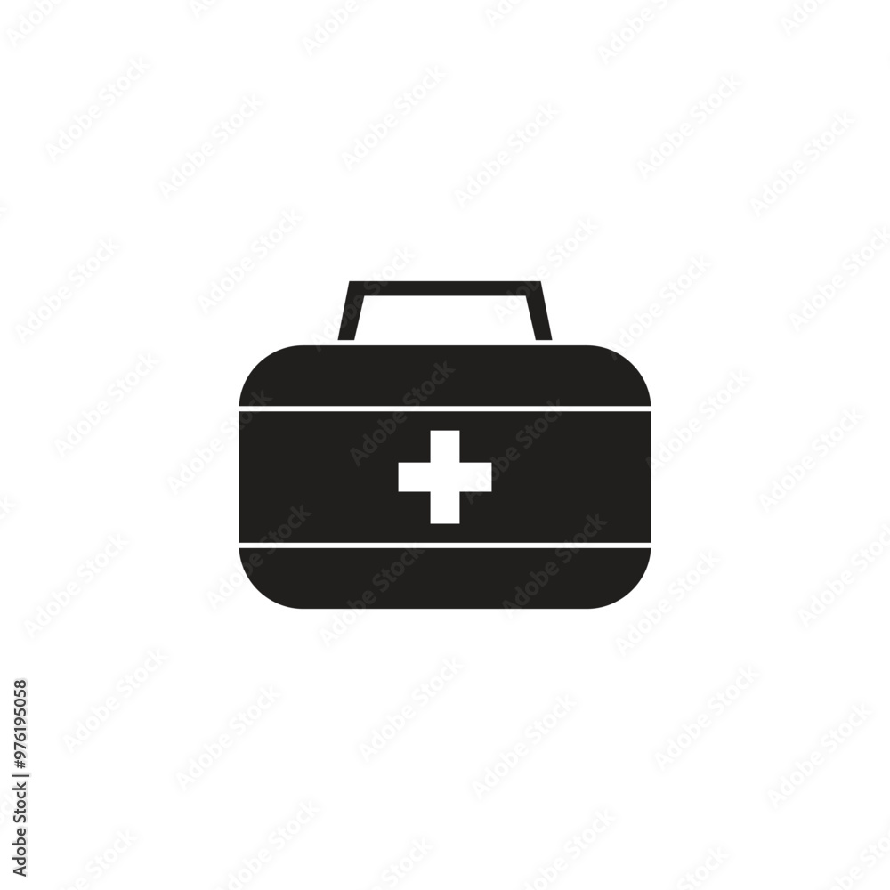 Obraz premium Minimalist icon of first aid kit for healthcare needs