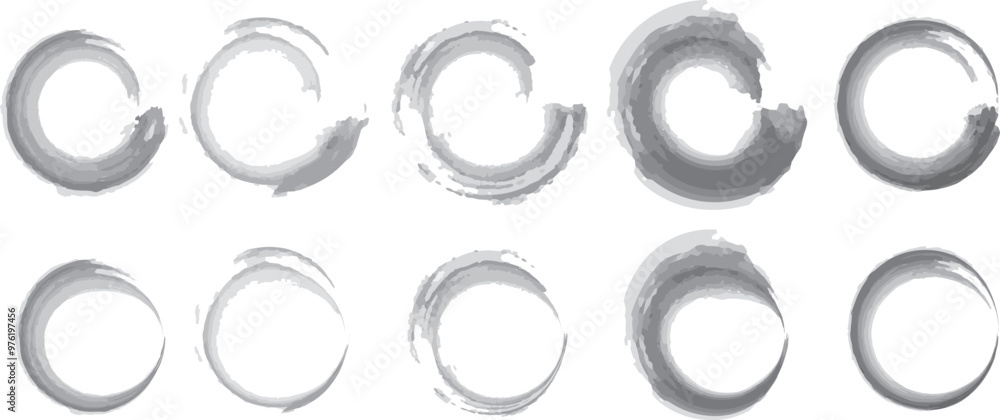 circle brush collection, Black grunge round shapes. Brush strokes frames elements, frames for design. circle brush collection, Black grunge round shapes. Brush strokes frames elements, frames for design.
