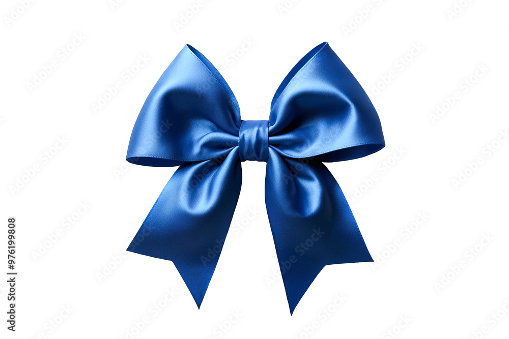 Blue satin ribbon bow isolated on white background. Blue satin ribbon bow isolated on white background.
