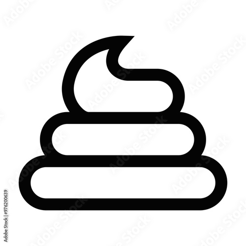 Simple vector icon of a poo, representing humor, waste, or bathroom-related concepts in a minimalist style. Editable stroke.