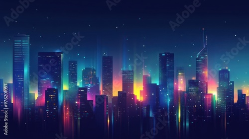 Neon Cityscape at Night