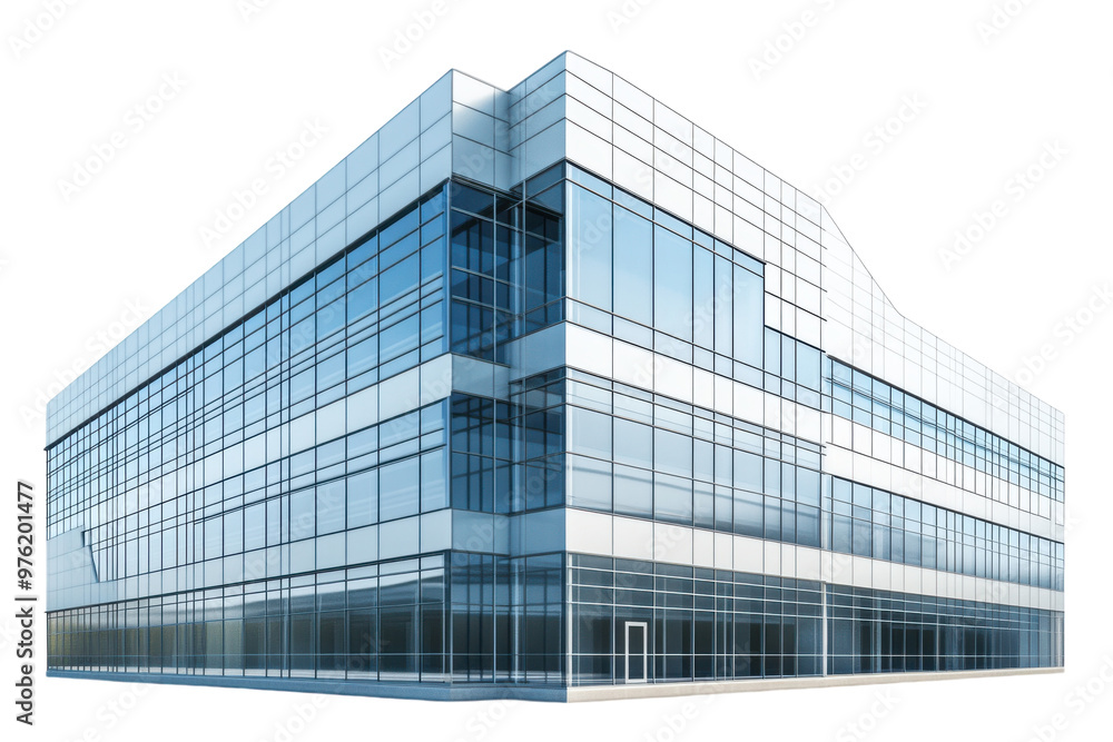 Modern office building with glass windows isolated on a white background. PNG transparent. Modern office building with glass windows isolated on a white background. PNG transparent.