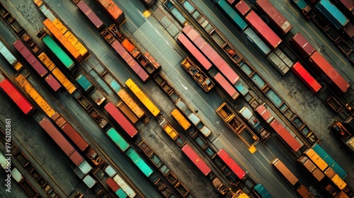 Aerial View of Shipping Containers