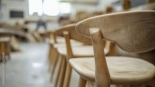 Production of chairs at a furniture factory