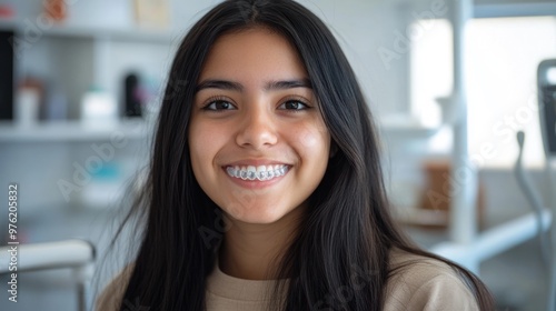 Wallpaper Mural Smiling Woman with Braces Torontodigital.ca
