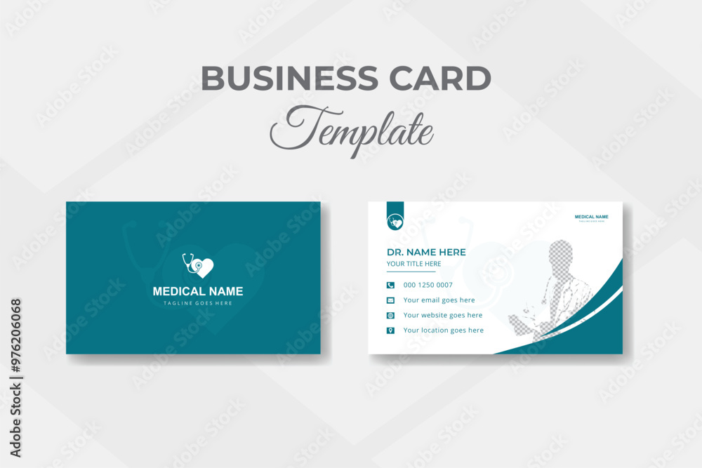 Health care business card medical set concept collection design template Health care business card medical set concept collection design template