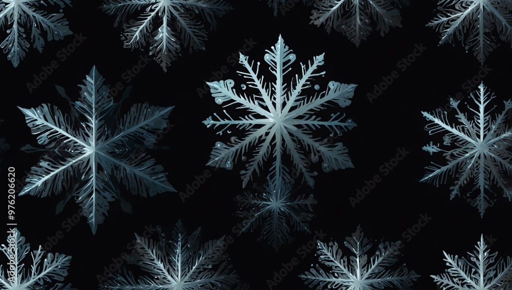 Snowflake vector illustration on a dark background. Snowflake vector illustration on a dark background.