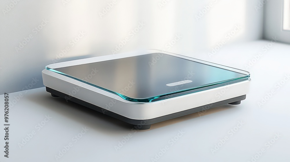 Sleek digital bathroom scale with a clear LCD display and precision sensors, displayed on a white background, highlighting its design and accuracy in tracking weight. Sleek digital bathroom scale with a clear LCD display and precision sensors, displayed on a white background, highlighting its design and accuracy in tracking weight.