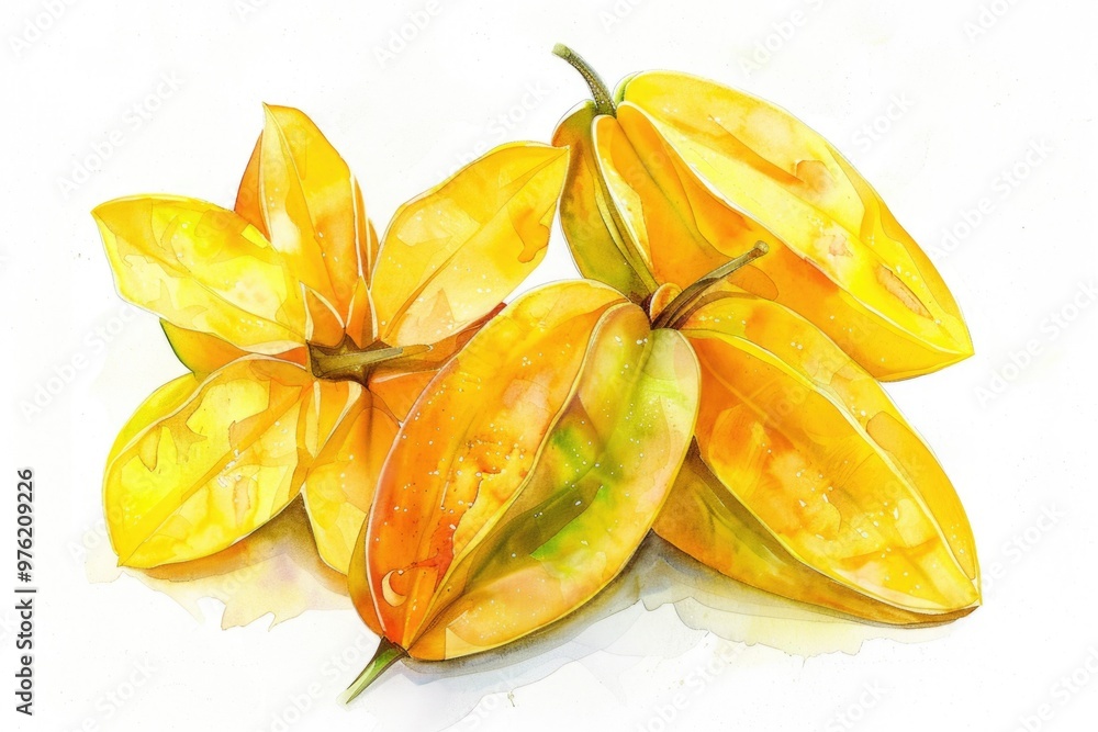 Fototapeta premium A colorful display of various fruits on a white background