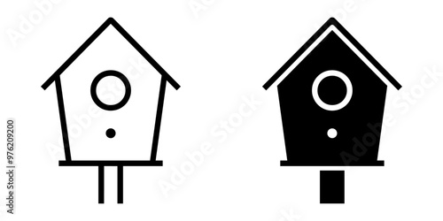 ofvs733 OutlineFilledVectorSign ofvs - birdhouse vector icon . isolated transparent . outline and filled version . AI 10 / EPS / PNG . g12079