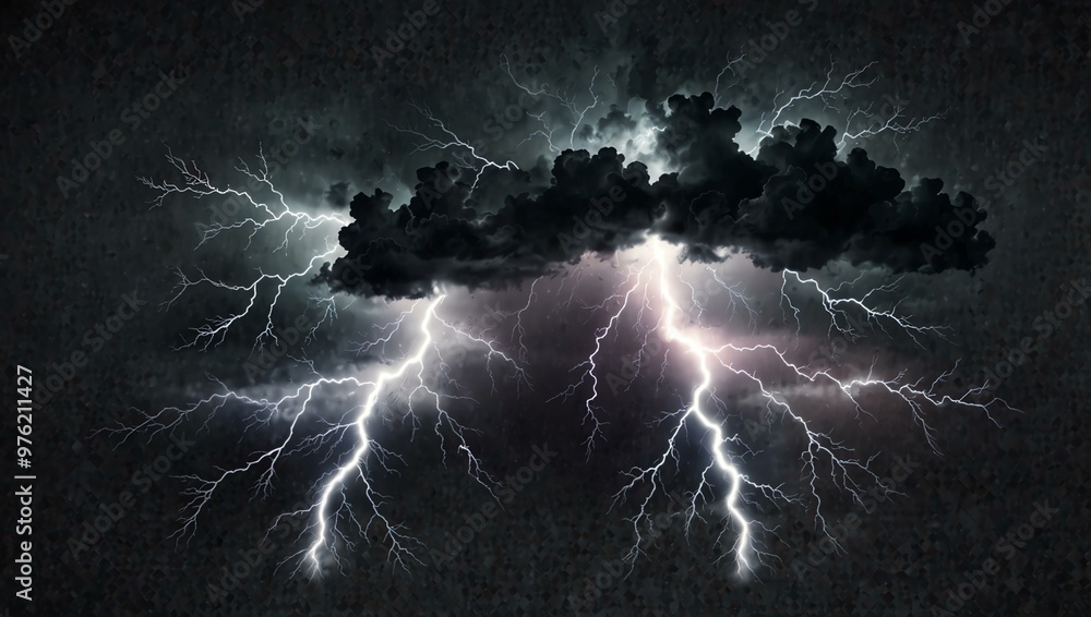 Storm and lightning with rain on transparent background, vector. Storm and lightning with rain on transparent background, vector.