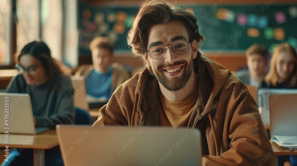 A person working on a laptop, great for office or technology concepts A person working on a laptop, great for office or technology concepts