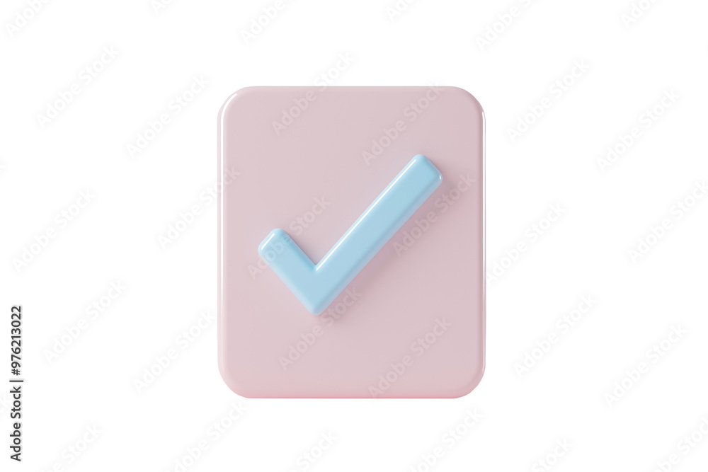 3D icon of a checkmark isolated on transparent white background, Cutout png 3D icon of a checkmark isolated on transparent white background, Cutout png