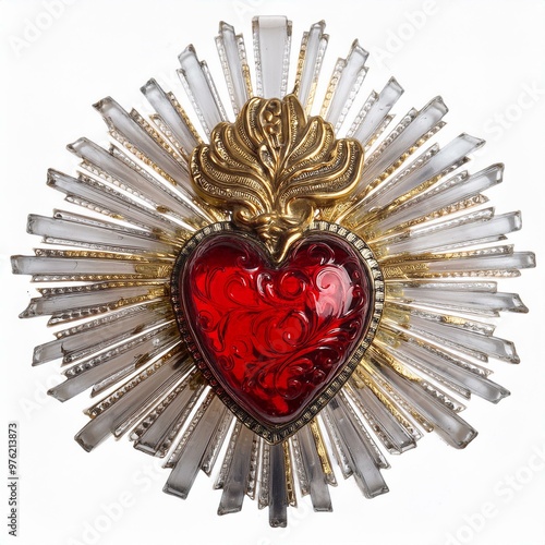 Bijou Ex-Voto Coeur doré