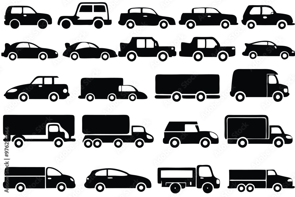 Different cars icons. Vector illustration Different cars icons. Vector illustration