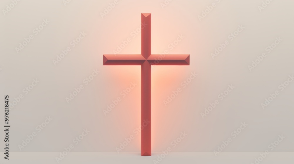 a red cross is lit up on a white wall a red cross is lit up on a white wall