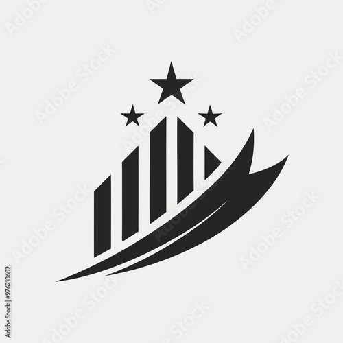 minimal logo using rising stars illustration photo