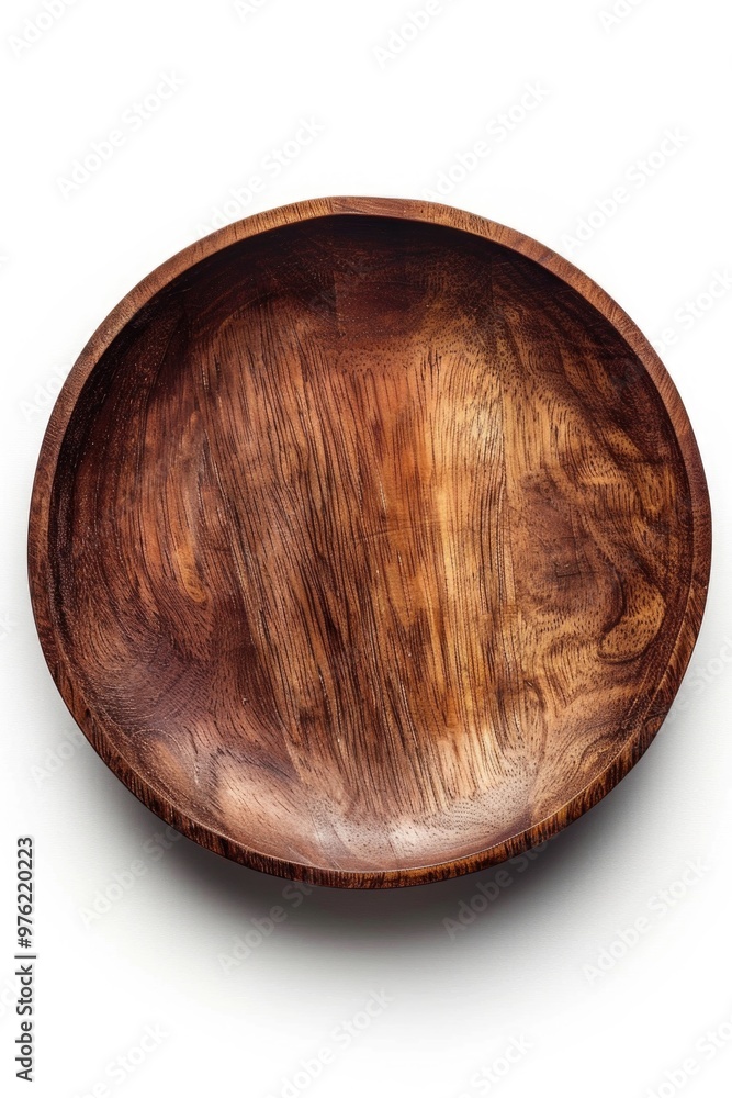 A close-up view of a wooden bowl placed on a white surface A close-up view of a wooden bowl placed on a white surface
