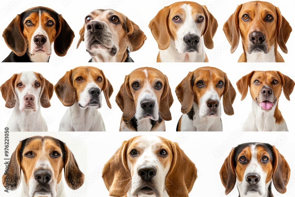 A group of dogs displaying different emotional expressions A group of dogs displaying different emotional expressions