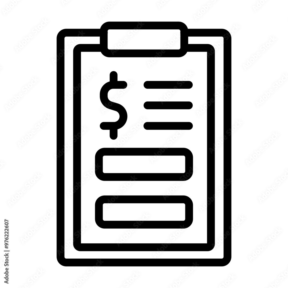 Invoice Vector Line Icon Design Invoice Vector Line Icon Design