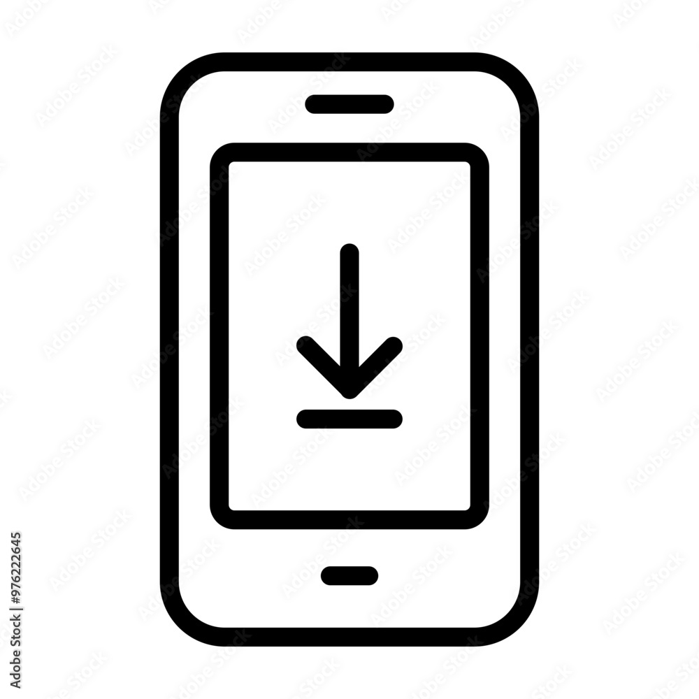 Digital Downloads Vector Line Icon Design Digital Downloads Vector Line Icon Design