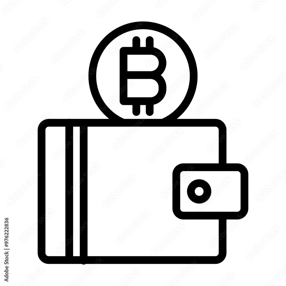 Crypto Wallet Vector Line Icon Design Crypto Wallet Vector Line Icon Design