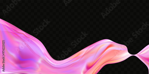Abstract  holographic wave.Flow iridescent fluid.Dynamic spectrum ribbon.