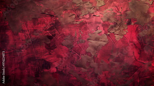 Abstract Red and Brown Textured Background with Scratches and Rough Surface