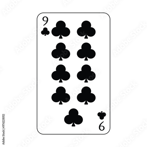 The playing card is the black club number nine.