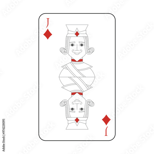 The playing card is the red jack of diamonds.
