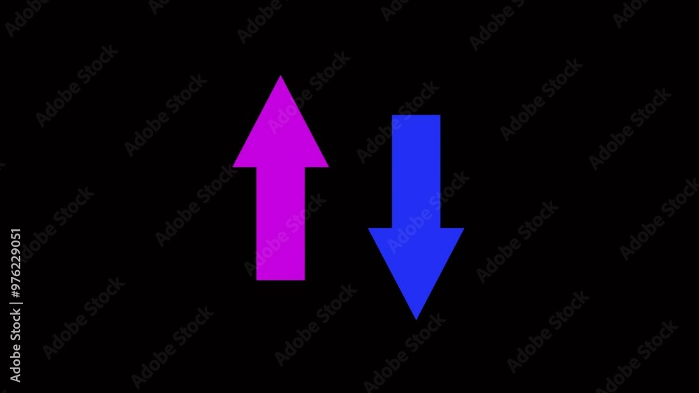 arrow symbol. Two Moving arrow on up down. arrow animation black background.4k resolution. arrow symbol. Two Moving arrow on up down. arrow animation black background.4k resolution.