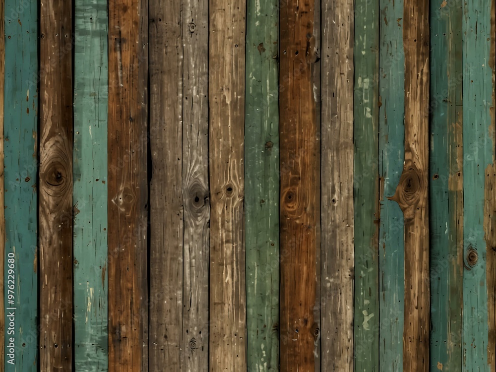 Vertical wooden planks with rustic, faded paint. Vertical wooden planks with rustic, faded paint.